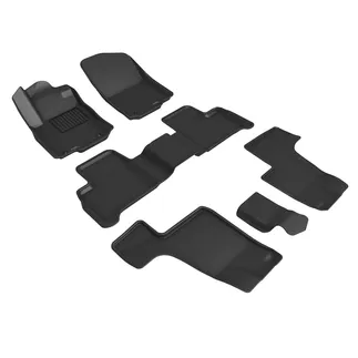 3D MAXpider Kagu 1st/2nd/3rd Row Floormats For 13-18 Mercedes GLS/GL - Black
